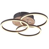 Tri O črna/rjava led stropna svetilka 43x43 cm circle – | Shoptok.si