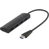 Deltaco USB 3.1 Gen 1 hub, 4xUSB-A ženski, aluminij, crna Slike