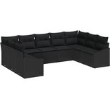  Sjedeća garnitura za vrt 9 kom. Crna poliratan 289 x 178,5 x 69 cm | shoptok.hr