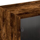  Regal za knjige s vratima boja hrasta 204 x 37 x 75 cm drveni Slike
