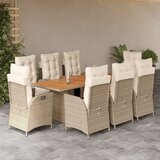 vidaXL 9-dijelni vrtni blagovaonski set od poliratana s jastucima bež | shoptok.hr