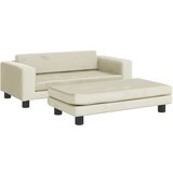 vidaXL Otroški kavč s stolčkom za noge krem 100x50x30 cm žamet, (20988193) | Shoptok.si