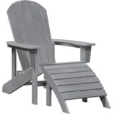  Adirondack stolice s podnožjima 2 kom svjetlosiva HDPE | shoptok.hr