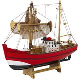  Kolekcionarski ukrasni model ribarskog broda crveni 30x26cm | shoptok.hr