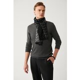 Avva Men's Dark Gray Knitwear Sweater Half Turtleneck Front Textured Cotton Standard Fit Regular Cut cene