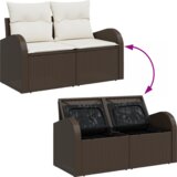 vidaXL 8-dijelni vrtni kauč set s jastučićima smeđi poli ratan | shoptok.hr