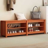  Klupa za cipele s policom Vosak smeđa 160 x 36,5 x 50 cm | shoptok.hr