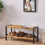 Kondela Stojalo za čevlje, naravna, črna, KONTRE | Shoptok.si