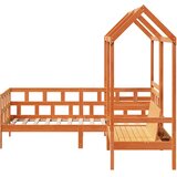  Set dnevnog kreveta s krovom voštano smeđi 90x200 cm borovina | shoptok.hr