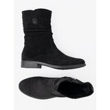 Shelvt Classic black ankle boots with a ruffled upper | shoptok.hr
