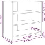  Kreveta 2 pcs Staro drvo 70 x 41 x 75 cm Konstruirano drvo | shoptok.hr
