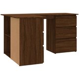  Kotna pisalna miza rjavi hrast 145x100x76 cm konstruiran les, (20640649) | Shoptok.si