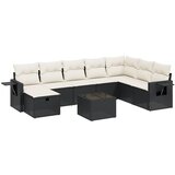 Maison Chic Seti vrtnega pohištva - Vrtna garnitura - Vrtni pohištvo set 9-delna z blazinami črn poli ratan, (21798038) | Shoptok.si