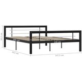  Okvir za krevet crno-bijeli metalni 140 x 200 cm | shoptok.hr