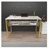Woody Fashion Radni sto 120x72.8x60 cm Bijelo-zlatna | Eponuda.ba