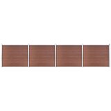 vidaXL Komplet ograjnih panelov WPC 699x146 cm rjav | Shoptok.si