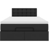 vidaXL Otomanski posteljni okvir z vzmetnico črn 120x190 cm um. usnje | Shoptok.si