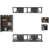  8-dijelni set TV ormarića crni od konstruiranog drva | shoptok.hr