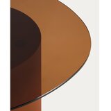 Kave Home Rjava klubska mizica s stekleno mizno ploščo 74x81,5 cm Olir – | Shoptok.si