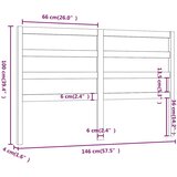  Uzglavlje za krevet crno 146 x 4 x 100 cm od masivne borovine | shoptok.hr