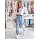 DStreet Spodnie damskie chinosy z paskiem TAILANDI niebieskie | shoptok.hr