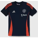 Adidas Otroška bombažna kratka majica MUFC TEEY mornarsko modra barva, IT2022