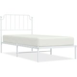 Metalni okvir za krevet s uzglavljem bijeli 90 x 190 cm | shoptok.hr