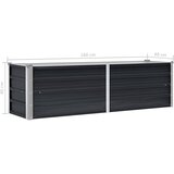  Povišena vrtna gredica antracit 160x40x45 cm pocinčani čelik | shoptok.hr