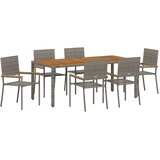  Vrtni set za objed 7 kom. Siva poliratan | shoptok.hr