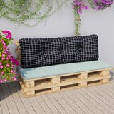 vidaXL Jastuk za sofu od paleta crni karirani 120x40x12 cm od tkanine | shoptok.hr