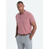 Ombre Men's polo t-shirt with decorative buttons Cene