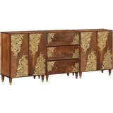 vidaXL 3-delni komplet pohištva za kopalnico trden grob les mango, stranska omarica 60x33x75 cm trden les mango | Shoptok.si