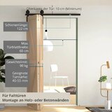  Set okova za klizna vrata 122 cm Set okova za dvokrilna klizna vrata s vješalicama u obliku slova J stezaljke za cijevi | shoptok.hr