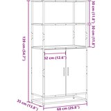  Visoka ploča siva Sonoma 68x35x139 cm Konstruirano drvo i metal | shoptok.hr