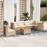 vidaXL 7-dijelni set vrtnih sofa od poliratana s jastucima bež | shoptok.hr