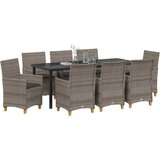  Vrtni set za objed 9 kom. Siva poliratan | shoptok.hr