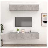  TV omarica 4 kosi betonsko siva 80x30x30 cm inženirski les | Shoptok.si