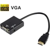 Adapter s audio izlazom HDMI na VGA, Crni