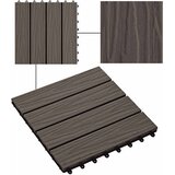  Pločice za decking 3D Dizajn 11 pcs Tamno smeđa 30 x 30 cm | shoptok.hr