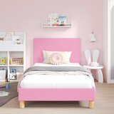  Otroški posteljni okvir z vznožjem Roza 80 x 200 cm blago, (5000104629) | Shoptok.si