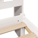vidaXL Knjižna postelja brez ležišča bela 140x190 cm trdna borovina | Shoptok.si