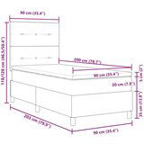  Posteljni okvir z vzmetnico Črn Tkanina 90 x 200 cm Posteljnina, (22067415) | Shoptok.si