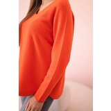 Kesi Włoski V-neck sweater orange | shoptok.hr