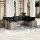 Maison Chic Seti vrtnega pohištva - Vrtna garnitura - Vrtni pohištvo set 9-delna z blazinami sv. siv poli ratan, (21796382) | Shoptok.si