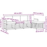  Set vanjskih sofa 5 pcs Bijela i antracit 249 x 122,5 x 73 cm | shoptok.hr