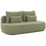 Ropez Kaki zelena/bež baršunasti sklopiva/s prostorom za odlaganje sofa 210 cm Saga – Cijene