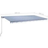  Prostostoječa avtomatska tenda 600x300 cm modra/bela, (20728685) | Shoptok.si