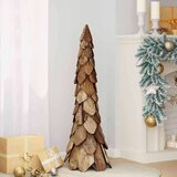 vidaXL Božično drevo z stojalom Rjava 110 cm Trdna tikovina | Shoptok.si