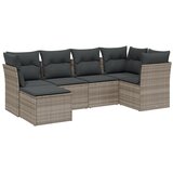 Maison Chic Seti vrtnega pohištva - Vrtna garnitura - Vrtni pohištvo set 6-delna z blazinami siv poli ratan, (21808051) | Shoptok.si