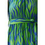Trendyol Blue Animal Shift Halter Neck Halter Neck Shally Maxi Woven Dress | shoptok.hr